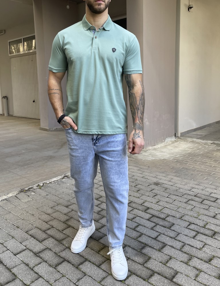 Everbest ανδρική μέντα πικέ Polo μπλούζα Plus Size 242833M φωτογραφία